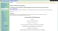Desktop Screenshot of criticism-and-interpretation.wikispaces.com