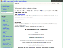 Tablet Screenshot of criticism-and-interpretation.wikispaces.com